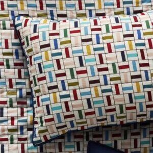 Anthropologie Anna Spiro Quilt Colorful Geometric Tile Twin Quilt